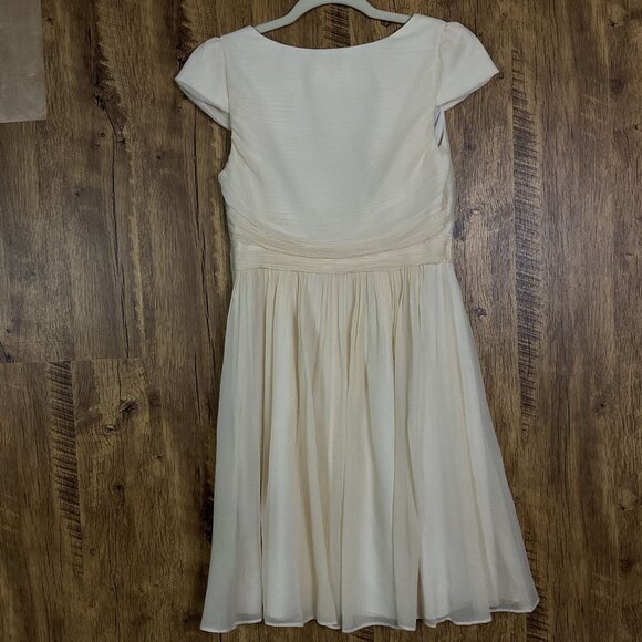 J. Crew Mirabelle Dress in Silk Chiffon, Champagne, size Petite 4, A0014 - Picture 5 of 14